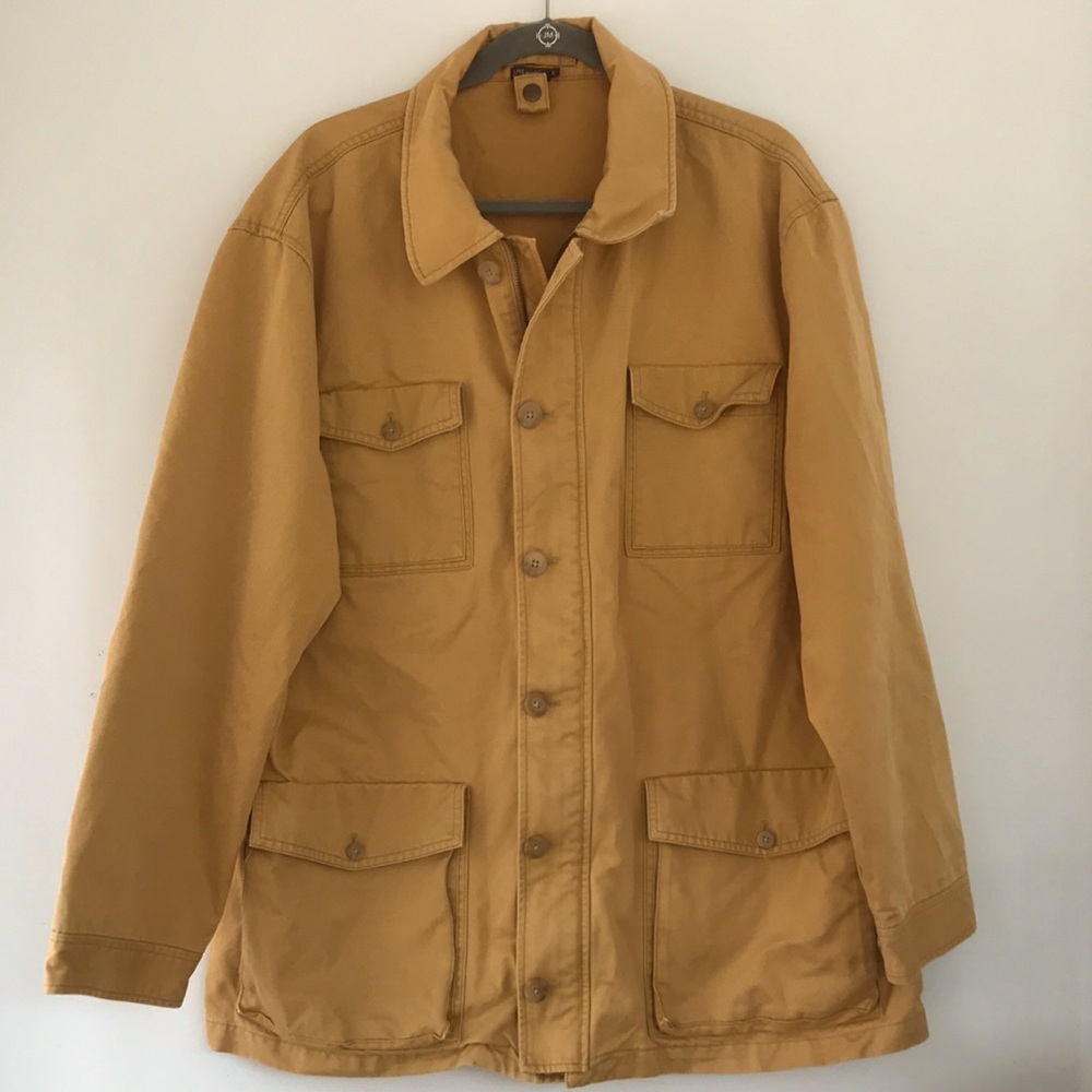J. McLaughlin Mustard Yellow Barn Jacket Utility Coat size XL
